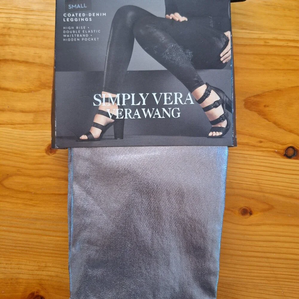 Simply Vera Coated-Denim Leggings - Picture 5 of 10